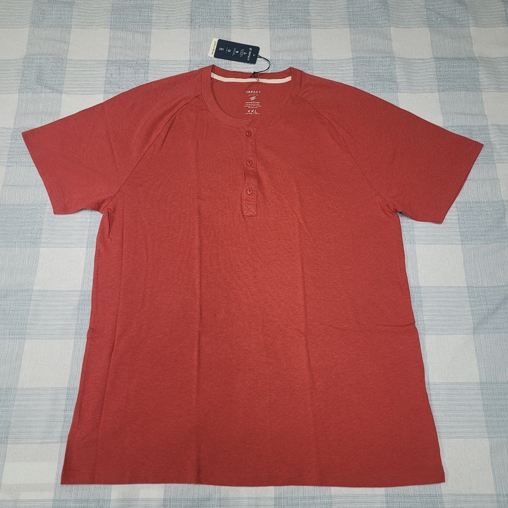 NWT Men Short Sleeve Shirt - Orange XXL - Impact Collection